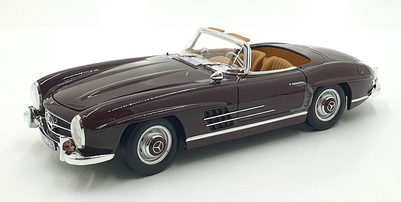 Norev 1/18 Scale Diecast 183891 - 1957 Mercedes-Benz 300 SL Roadster - Dark Red