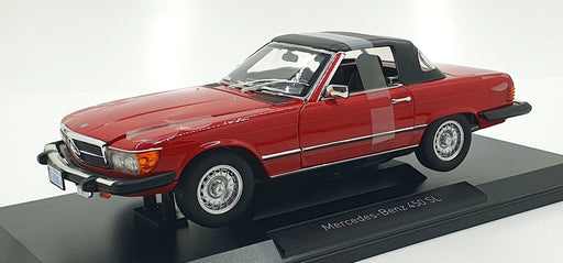 Norev 1/18 Scale Diecast 183729 - 1979 Mercedes-Benz 450 SL US-Version - Red