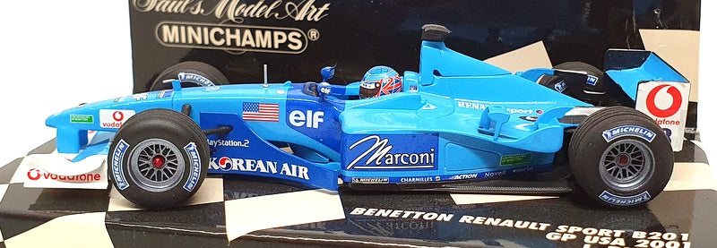 Minichamps 1/43 Scale 400 010108 F1 Benetton Renault B201 #8 USA GP 2001 Button