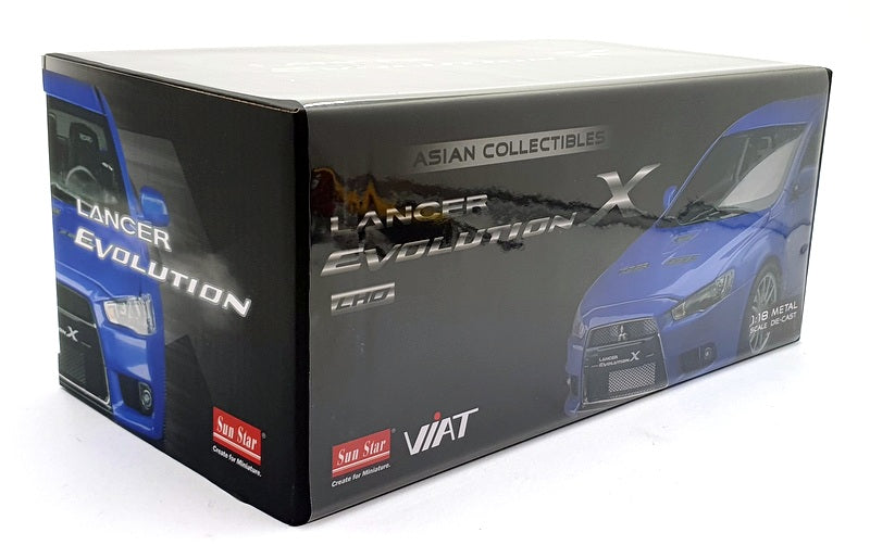 Sun Star 1/18 Scale Diecast 5823 - Mitsubishi Lancer Evolution X (LHD) Met. Blue