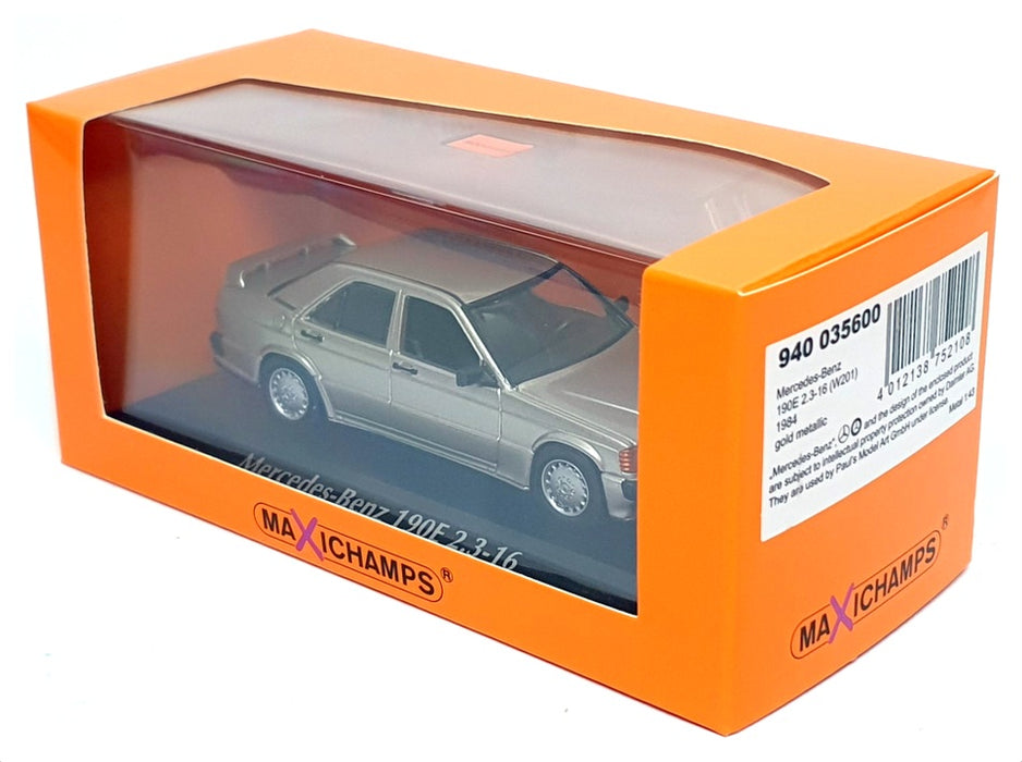 Maxichamps 1/43 Scale 940 035600 - 1984 Mercedes Benz 190E 2.3-16 - Met Gold