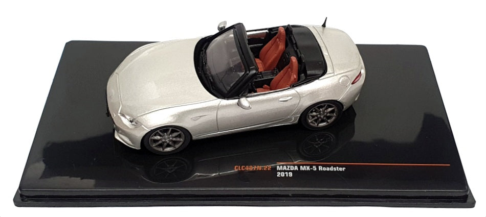 Ixo Models 1/43 Scale CLC487N.22 - 2019 Mazda MX-5 Roadster - Met Silver Grey