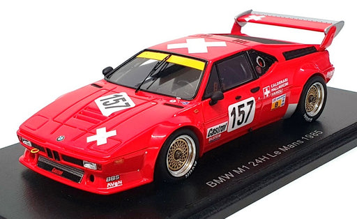 Spark 1/43 Scale Resin S6412 - BMW M1 #157 24H Le Mans 1985 - Red