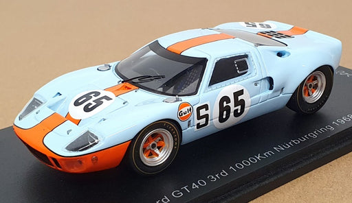 Spark 1/43 Scale SG817 Ford GT40 #65 3rd 1000Km Nurburgring 1968 Lt Blue/Orange