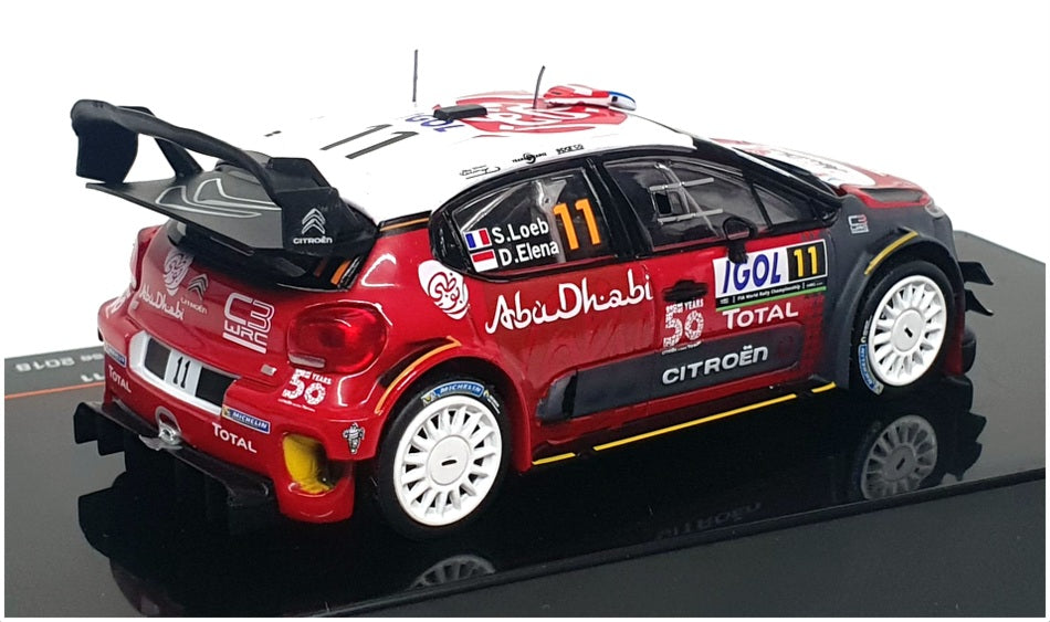 Ixo 1/43 Scale RAM672 - Citroen C3 WRC #11 Rally de Corse 2018 Loeb/Elena