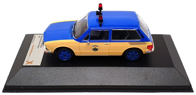 PremiumX 1/43 Scale PRD237 - Volkswagen Brasilia Police 1975 - Blue/Yellow