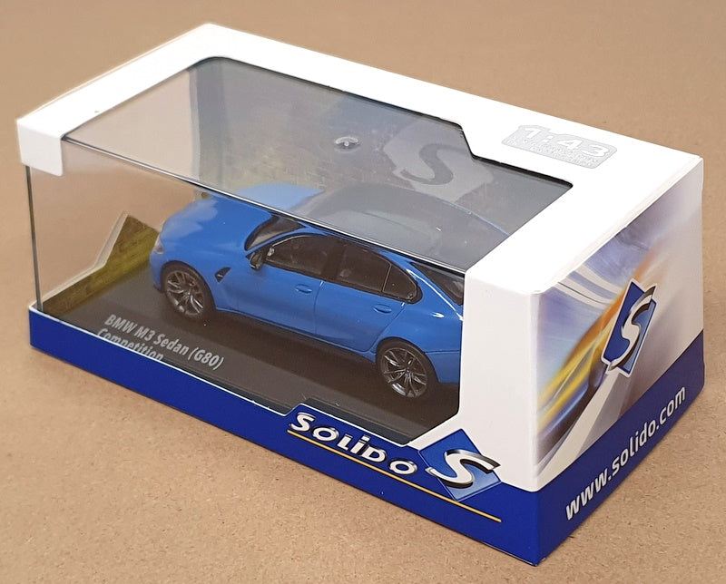 Solido 1/43 Scale S4315302 - BMW M3 Sedan (G80) Competition - Santorini Blue