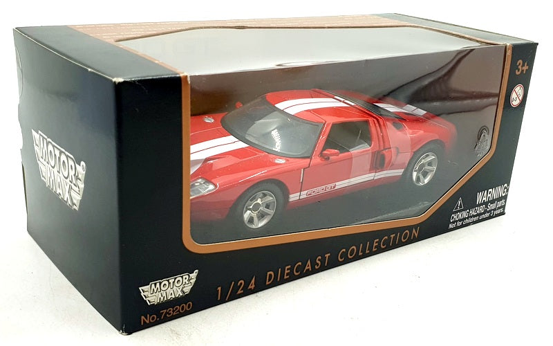 Motor Max 1/24 Scale Diecast 73200 - Ford GT - Red/White Stripes