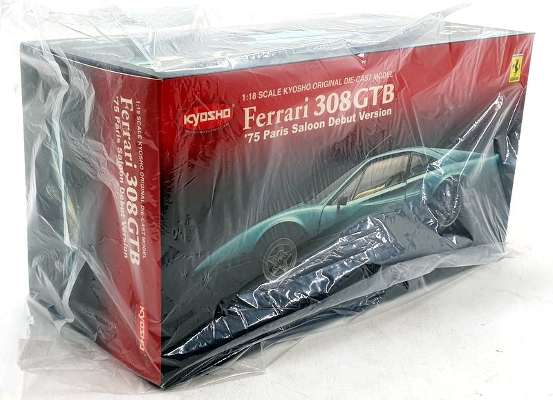 Kyosho 1/18 Scale Diecast 08181BL - Ferrari 308 GTB 1975 Debut - Blue Green