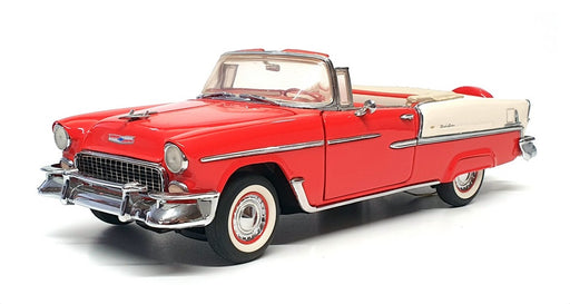 Franklin Mint 1/24 Scale B11TQ17 - 1955 Chevrolet Bel Air Convertible Red/Ivory 