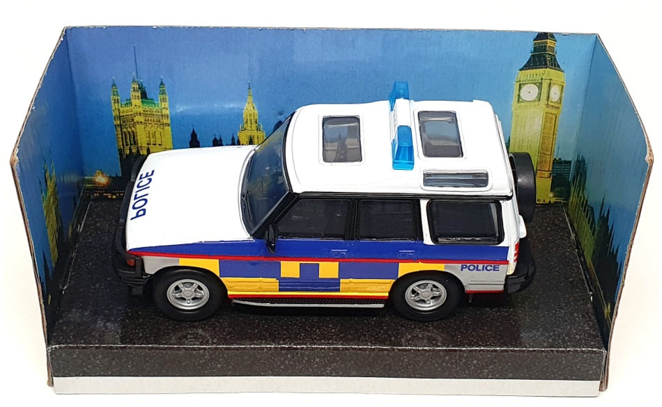 Motor Max Appx 12cm Long 61054 - Land Rover 4x4 Police - White/Blue/Yellow