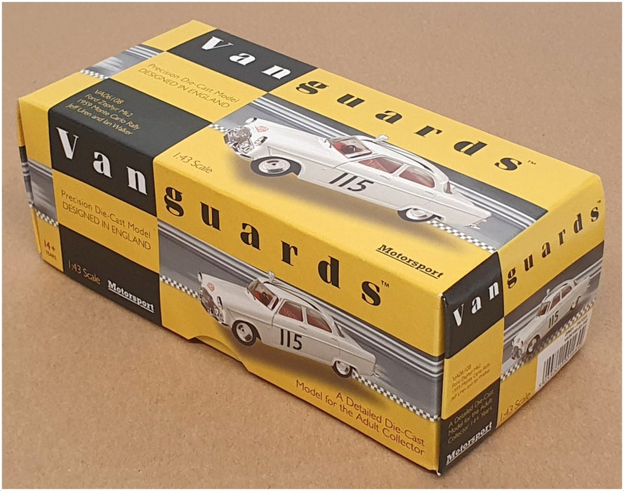 Vanguards 1/43 Scale VA06108 - Ford Zephyr Mk2 #115 Monte Carlo 1959 - White