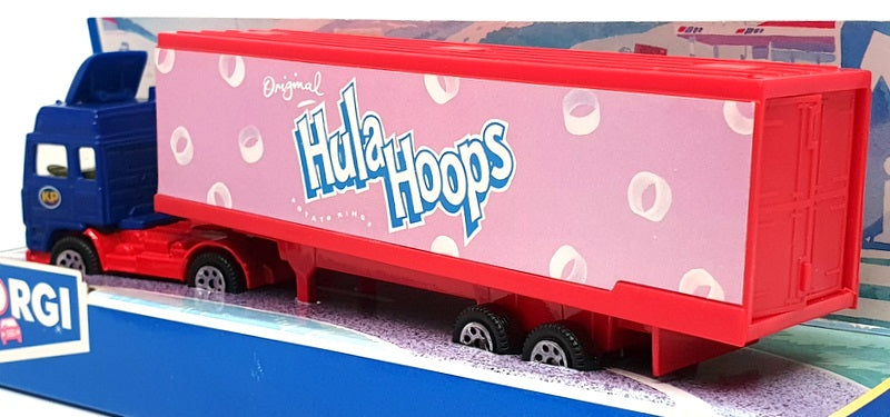 Corgi Appx 20cm Long Diecast 91310 - Volvo Container Truck (Hula Hoops) Blue/Red