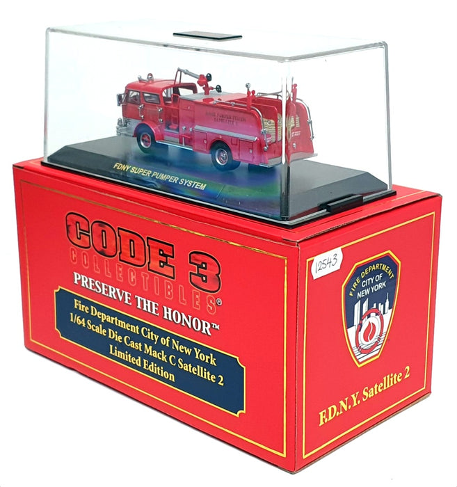 Code 3 Collectibles 1/64 Scale 12543 - Mack C Satelite 2 Fire Engine - FDNY