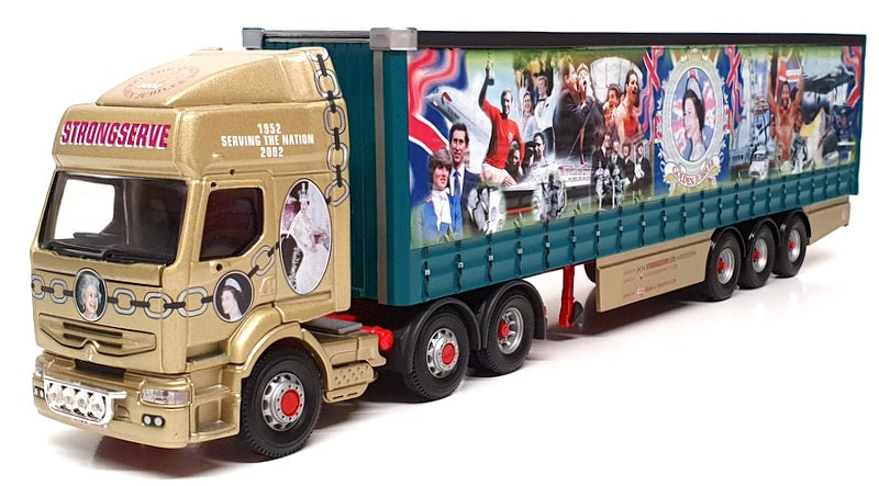 Corgi 1/50 Scale CC12104 - Renault Premium Cutainside Truck (Strongserve) Gold