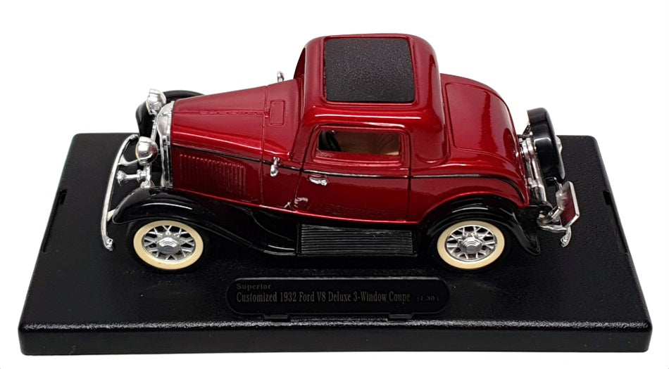 Superior Models 1/30 Scale 26324 - 1932 Customized Ford V8 Coupe - Deep Red