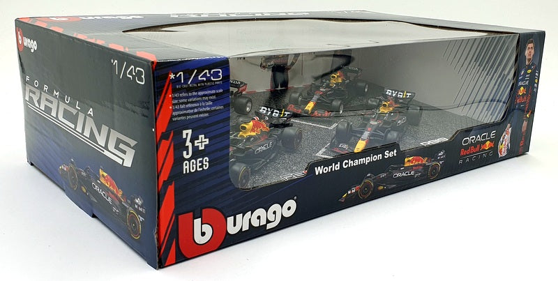 Burago 1/43 Scale 18-38092 - Red Bull F1 RB 16B 18 19 WC Verstappen #1 #33