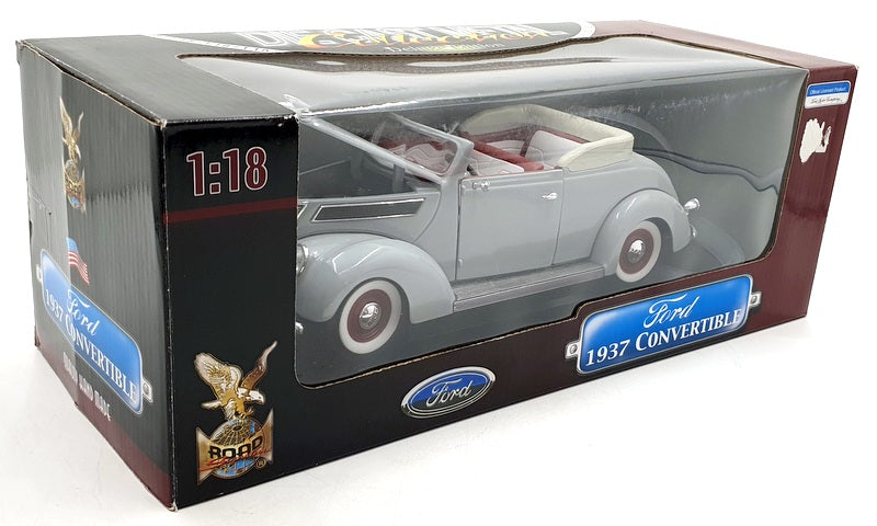 Road Signature 1/18 Scale Diecast 92237 - 1937 Ford V8 Convertible - Grey