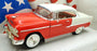 Ertl 1/18 Scale Diecast 8110 - 1955 Chevrolet Bel Air Hardtop - Red / White