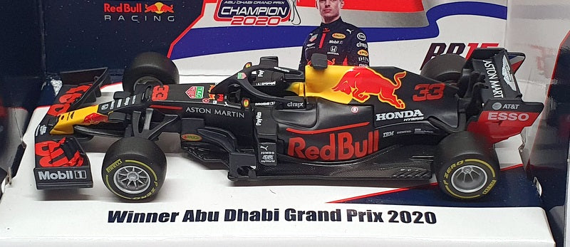 Burago 1/43 Scale 18-38052 - F1 AM Red Bull #33 1st Abu Dhabi GP 2020 Verstappen