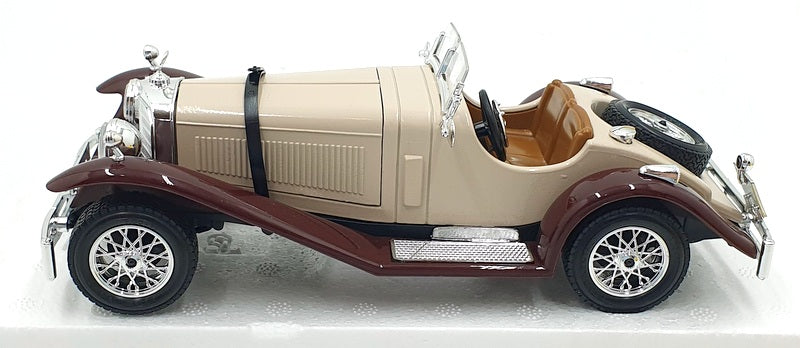 Burago 1/24 Scale Diecast 1509 - 1928 Mercedes Benz SSK - Beige/Maroon