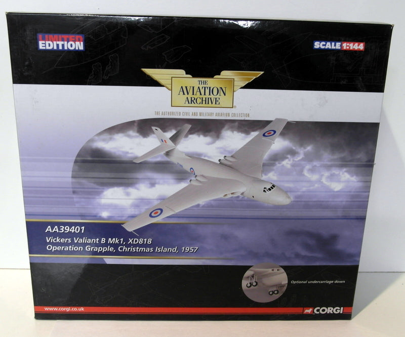 Corgi 1/144 Scale Diecast AA39401 Vickers Valiant B Mk1 XD818 OP Grapple 1957