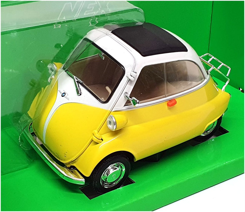 Welly NEX 1/18 Scale Diecast 24096W - BMW Isetta - Yellow/White