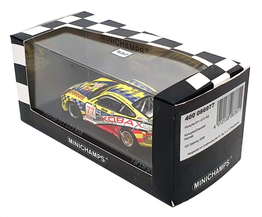 Minichamps 1/43 Scale 400 086977 - Porsche 911 GT3 RS 12h Sebring 2008