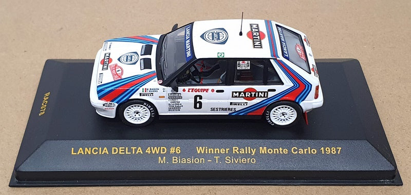 Ixo 1/43 Scale RAC078 - Lancia Delta 4WD #6 Winner Monte Carlo 1987 (Martini)