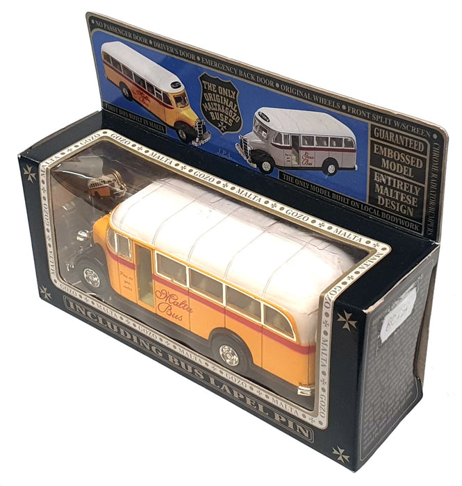 Alexsandro 14cm Long Diecast 80750 - Bedford OB Coach Malta - Yellow/White