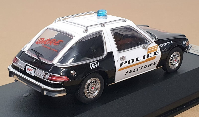 PremiumX 1/43 Scale PRD126 - AMC Pacer X Freetown DARE Police 1975 - Black/White