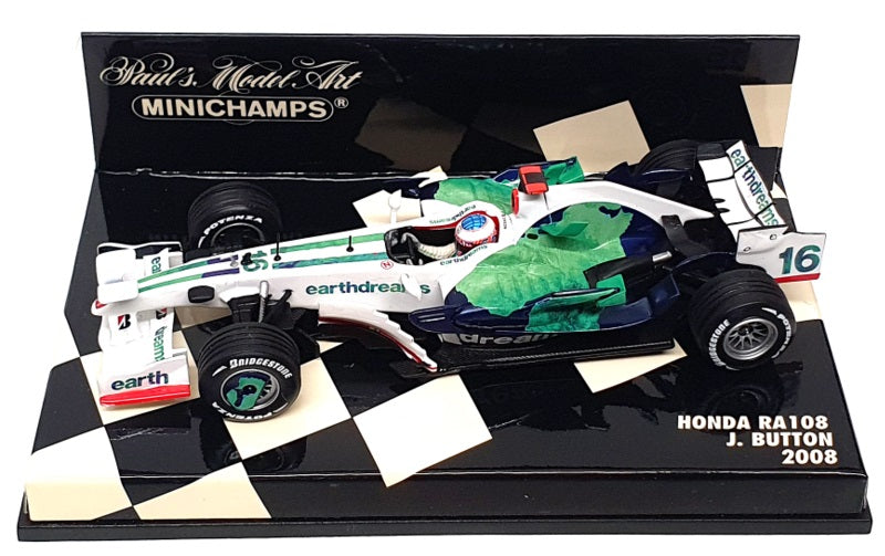 Minichamps 1/43 Scale 400 080016 - F1 Honda RA108 #16 J. Button 2008