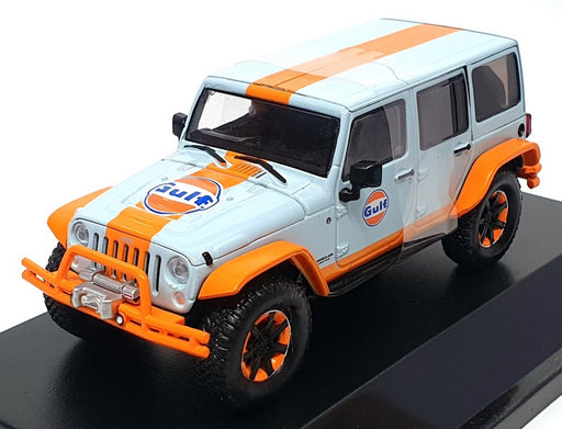 Greenlight 1/43 Scale 86089 - 2015 Jeep Wrangler Unlimited Gulf - Lt Blue/Orange