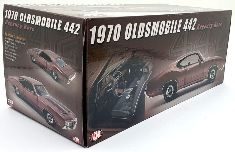 Acme 1/18 Scale Diecast A1805626 1970 Oldsmobile 442 - Regency Rose 