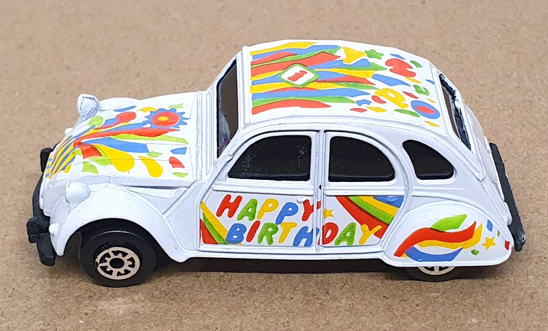 Edocar Appx 8cm Long Diecast EH-1 - Citroen 2CV Happy Birthday