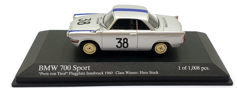 Minichamps 1/43 Scale 400 602338 - BMW 700 Coupe Innsbruck 1960 Winner #38 Stuck