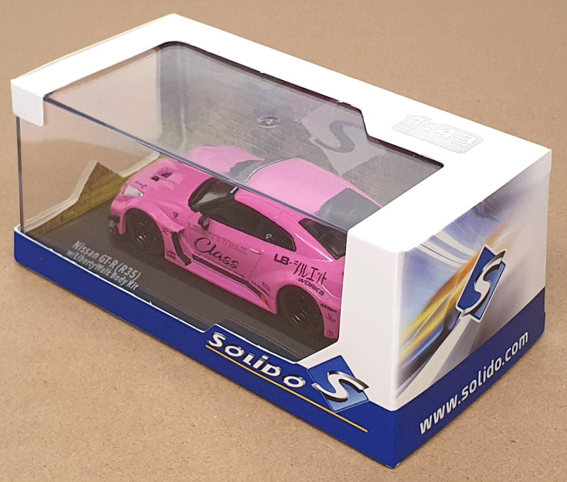 Solido 1/43 Scale S4311210 - Nissan GT-R (R35) w/Liberty Walk Body Kit - Pink