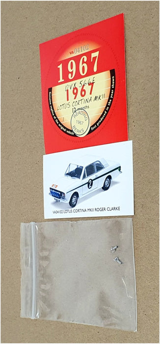 Vanguards 1/43 Scale VA04102 - 1967 Ford Lotus Cortina Mk2 - Roger Clarke