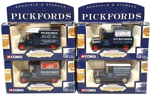 Corgi Diecast 61207 - Set Of 4 Removals & Storage Vans (Pickfords) Blue