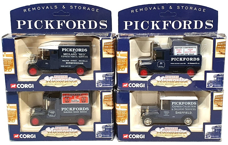 Corgi Diecast 61207 - Set Of 4 Removals & Storage Vans (Pickfords) Blue