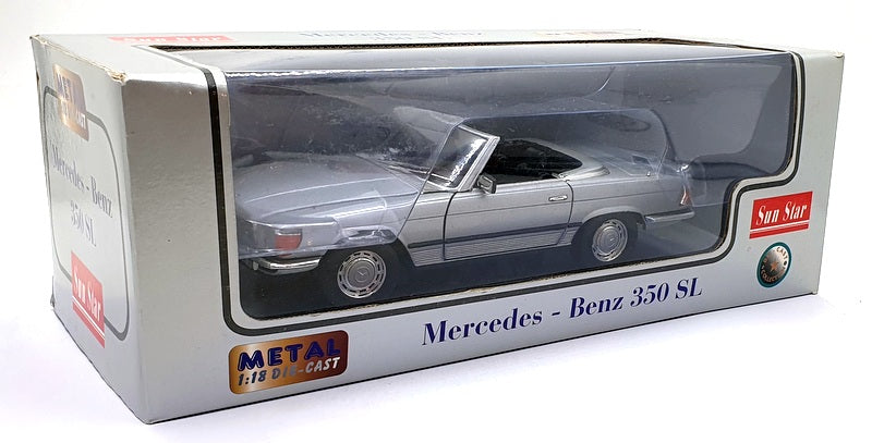 Sunstar 1/18 Scale - 01130 Mercedes Benz 350 SL Roadster - Silver