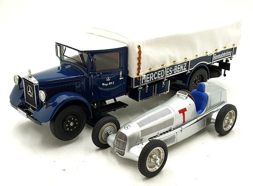 CMC 1/18 Scale M-164 - Mercedes-Benz LKW Renntransporter With W25 T-Car