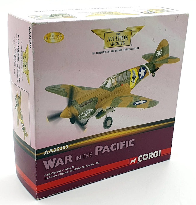 Corgi 1/72 Scale Diecast AA35203 P-40E Warhawk White 86 Australia 1942