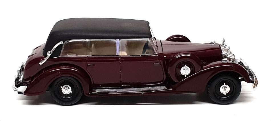 Rio 1/43 Scale 22 - 1938 Mercedes Benz 8 cil 7700 Grande - Maroon/Black