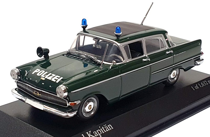 Minichamps 1/43 Scale 430 040090 - 1959 Opel Kapitan Polizei - Green