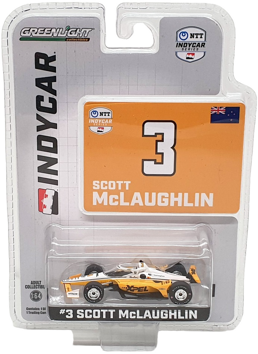 Greenlight 1/64 Scale 11597 - NTT Indycar Series #3 S. McLaughlin - White/Yellow