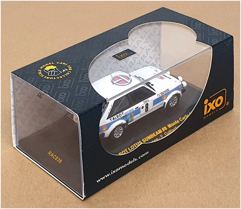 Ixo 1/43 Scale RAC038 - Talbot Lotus Sunbeam #8 Rally Monte Carlo 1981