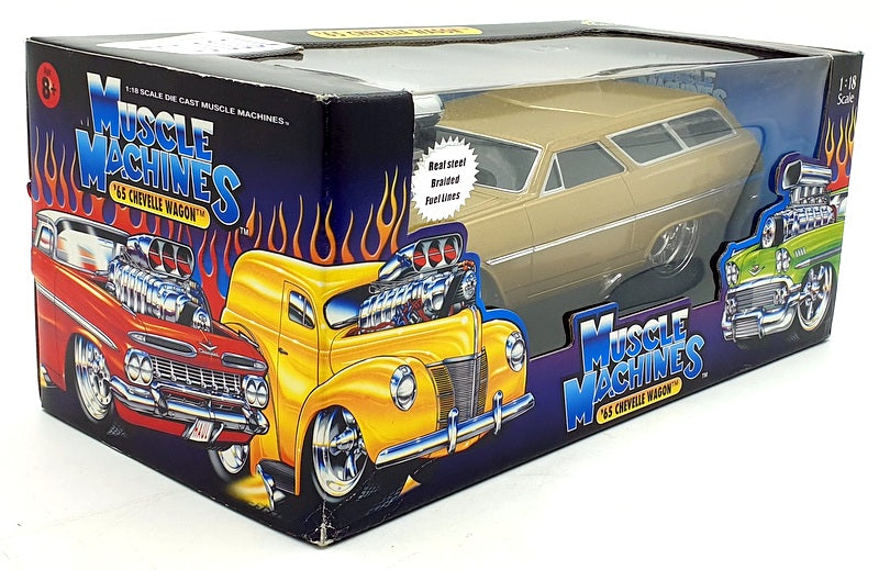 Muscle Machines 1/18 Scale Model 71165 - 1965 Chevrolet Chevelle Wagon - Gold