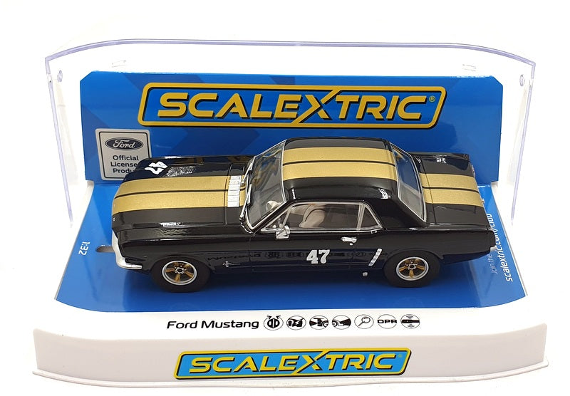 Scalextric 1/32 Scale Slot Car C4405 - Ford Mustang Black and Gold #47