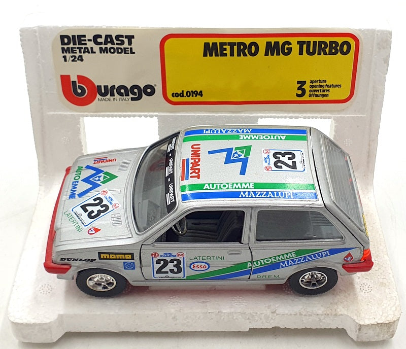 Burago 1/24 Scale Diecast 0194 - Metro MG Turbo #23 - Silver
